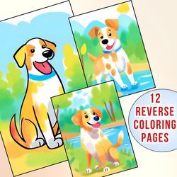 Rainy Day Rescue! Dog Reverse Coloring Pages - Hours of Creative Play!