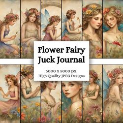 Enchanting Flower Fairy Junk Journal Backgrounds