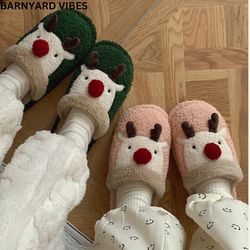 Christmas Slippers , Comfortable Slippers, Reindeer Slippers, Fluffy Cushion Slides, Christmas Gift, Home Slippers, Chri