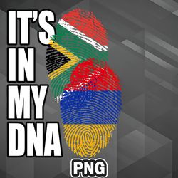 African PNG Armenian And South African Mix Heritage DNA Flag PNG For Sublimation Print Transparent For Cricut