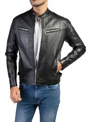 Alpha Men's Classic Black Leather Jacket - Timeless Style and Unmatched Elegance