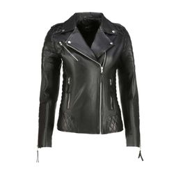 Stay Stylish and Cozy with Our Women's Black Quilted Leather Jacket - Trendy Outerwear for Every Occasion