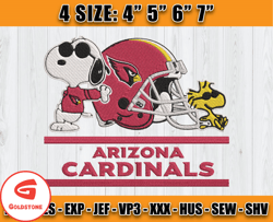 Cardinals Embroidery, Snoopy Embroidery, NFL Machine Embroidery Digital, 4 sizes Machine Emb Files -13 - Goldstone