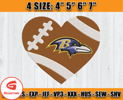 Ravens Embroidery, NFL Ravens Embroidery, NFL Machine Embroidery Digital, 4 sizes Machine Emb Files -12-Goldstone