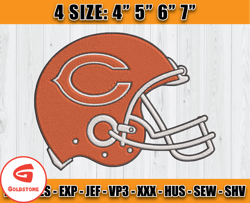 Chicago Bears Embroidery, NFL Chicago Bears Embroidery, NFL Machine Embroidery Digital, 4 sizes Machine Emb Files - 16 G
