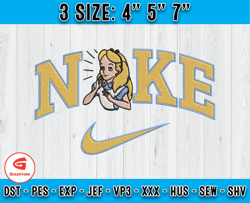 Nike Alice Embroidery, Alice Embroidery, Disney Characters Embroidery