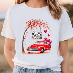 Snoopy Balloon Car Valentine T-shirt