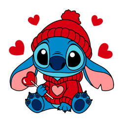 Stitch Valentine Candy Heart SVG