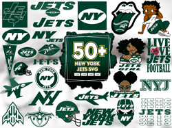 50 Files New York Jets Svg File, Jets Logo Svg Files Bundle, Nfl Team Logo Svg