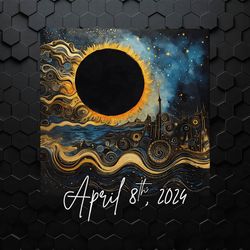 Solar Eclipse The Starry Night 2024 PNG