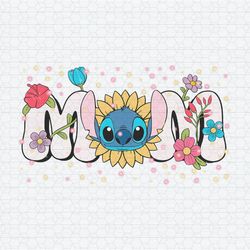 Floral Stitch Mom Happy Mothers Day PNG