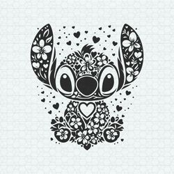 Floral Sitch Cartoon Character SVG