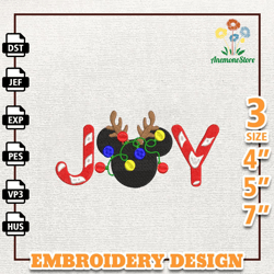 Funny Christmas Embroidery Design, Joy Merry Christmas Embroidery Machine File, Instant Download