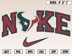 Nike x Houston Texans Embroidery Designs, NCAA Embroidery Design File Instant Download 1