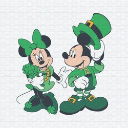 Mickey Minnie St Patrick's Day Shamrock SVG