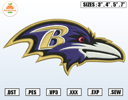 Baltimore Ravens Embroidery Designs, NCAA Logo Embroidery Files, Machine Embroidery Pattern, Digital Download