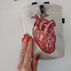 Chalk bag for rock climbing Heart