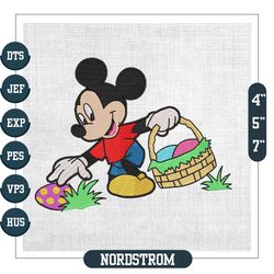Mickey Mouse Easter Day Eggs Hunting Embroidery