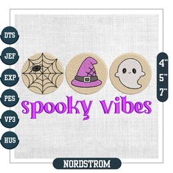Spooky Vibes Halloween Witch Ghost Sticker Embroidery