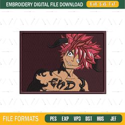 Natsu Dragneel Anime Embroidery Design File png