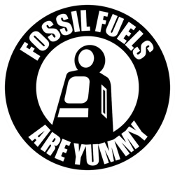 Fossil Fuels Are Yummy Sticker Self Adhesive Vinyl hot rod vintage parody Color Black - C144