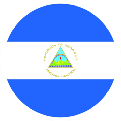 Round Nicaraguan Flag Sticker Self Adhesive Vinyl Nicaragua NIC NI - C2161