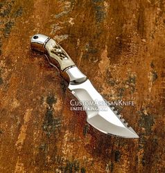 1-Of-A-Kind custom tracker knife bushcraft Stag antler