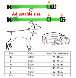 LED Glowing Dog Collar Adjustable Flashing Rechargea Luminous Collar Night Anti-Lost Dog