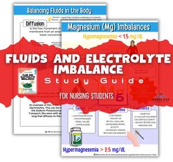 Fluid and Electrolytes Imbalance Bundle Pack - Nursing Study Guide, Mnemonics, Cheat Sheets, and Study Hacks Nursing Sch