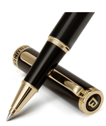 Luxury Rollerball Pen,24K Gold Trim,Noble and Elegant Designs Professional, Executive Office, Nice Pens. Black&Gold