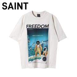 2024 Saint Summer HD Astro Planet Printed Couple Fashion Short sleeved T-shirt Summer