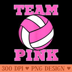 team pink gender reveal team girl volleyball - png templates