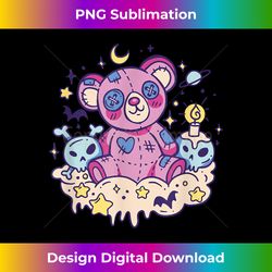 cute kawaii goth anime stuffed bear illustration gothic - elegant sublimation png download