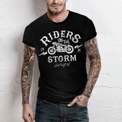 Motorcycle Riders On The Storm T-shirt Design 2D Full Printed Sizes S - 5XL - NAS798