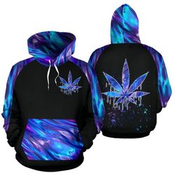 Cannabis Hoodie Holographic Design 3D Full Printed Sizes S - 5XL CA101914