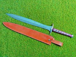 Handcrafted Damascus Blade Hobbit Sting Elven Sword Sheath
