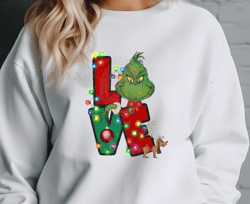 LOVE Grinch Christmas Sublimation PNG and Jpg