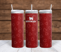 Stanly Red with Hearts tumbler wrap 300DPI 20oz -30oz straight Wrap  included