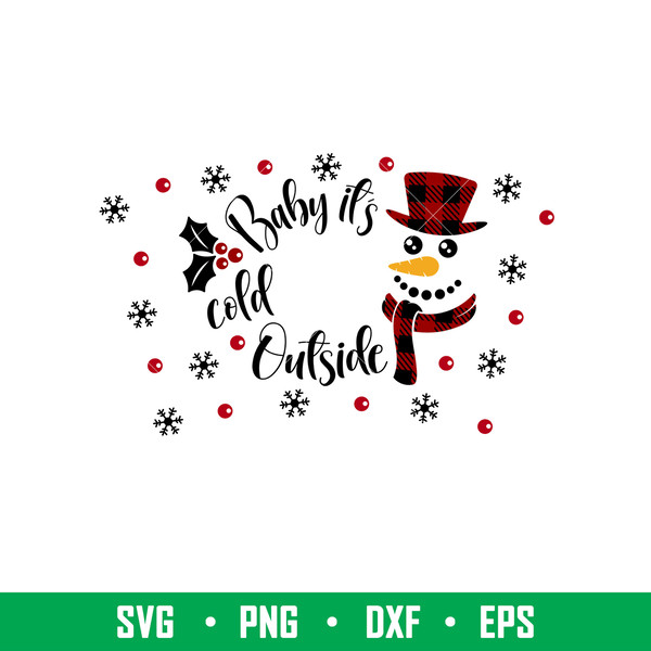 Baby Its Cold Outside Full Wrap, Baby It’s Cold Outside Full Wrap Svg, Starbucks Svg, Coffee Ring Svg, Cold Cup Svg, png, eps, dxf file.jpeg