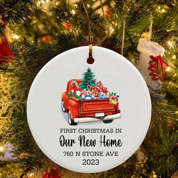 Our New Home Ornament, Personalized First Christmas in Our New Home Gift, 2023 First Home Gift, New House Ornament, House Warming Gift - 3.jpg