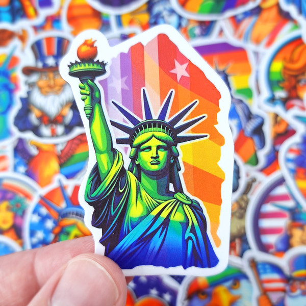 Rainbow-Independence-Day-Stickers-Cool-American-Statue-Stickers-LGBTQ-Pride-Month-Gay-and-Lesbian-Stickers-3.png