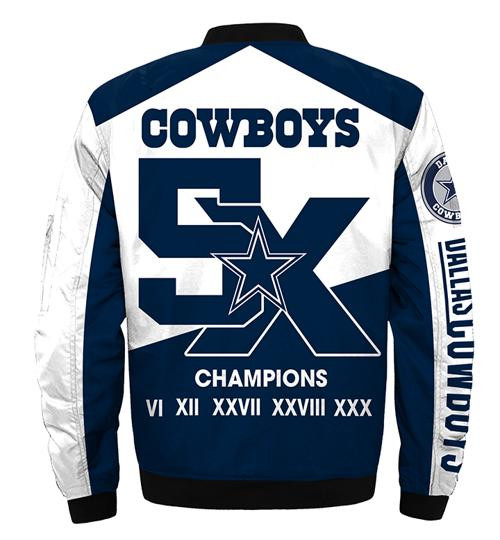 Dallas Cowboys 5X Super Bowl Jacket Custom Name, Dallas Cowboys Bomber Jackets, NFL Bomber Jackets