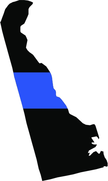 Delaware State Shaped The Thin Blue Line Sticker Self Adhesive Vinyl police support DE - C3418.png
