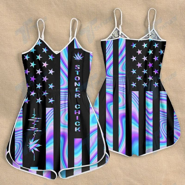 CANNABIS HEARTBEAT HOLOGRAM STONER CHICK ROMPERS FOR WOMEN DESIGN 3D SIZE S - 3XL - CA102183.jpg