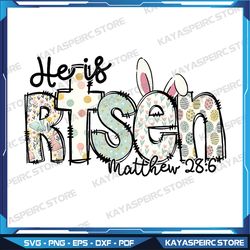 He is Ri-sen Jesus Christian Happy Easter Png, Christian png, bible verse png, Christian easter png