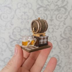 Set for beer. Puppet miniature. Scale 1:12. Dollhouse miniature.