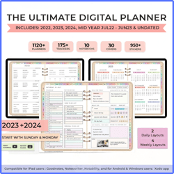 Digital Planner, Goodnotes Planner, iPad Planner, Notability Planner, Dated Digital Planner, 2024 Digital Daily Planner