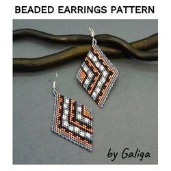 Cherry Blossom Beaded Earrings Pattern Brick Stitch Geometric Seed Bead Earring Beading Design Beadwork Jewelry Making