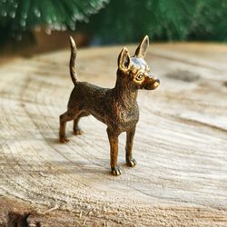 Figurine prague ratter dog - a miniature statuette, metal