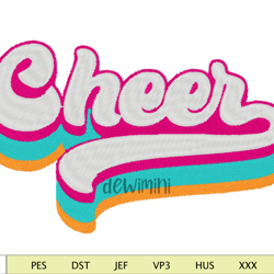 Cheer Retro Machine Embroidery Design